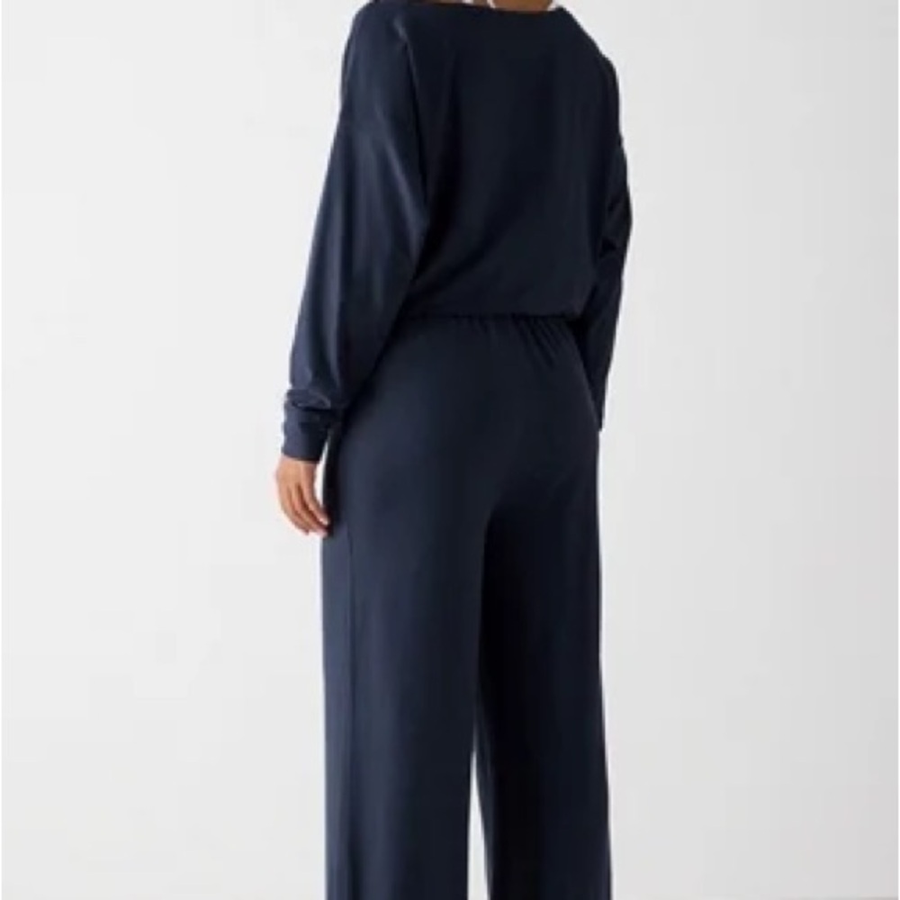 Fabletics Navy Blue Off-Shoulder Jumpsuit - Picture 3 of 14